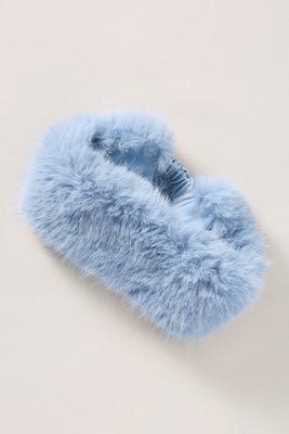 By Anthropologie Faux-fur Headband In Blue