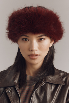 By Anthropologie Faux-fur Headband In Purple