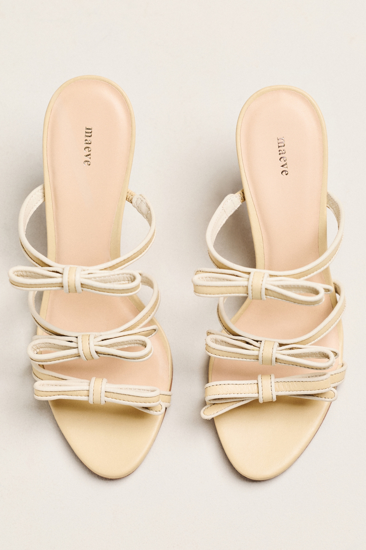 Maeve Triple-Bow Kitten Heels