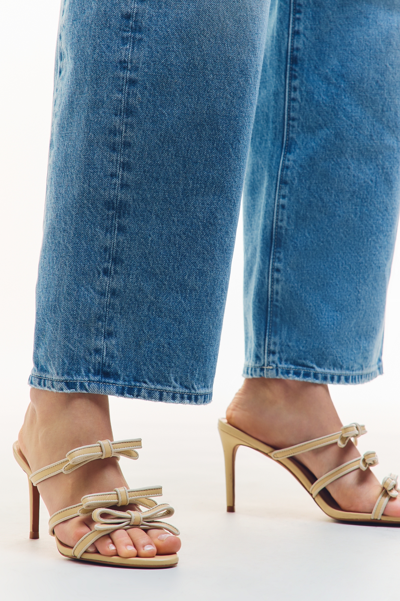 Maeve Triple-Bow Kitten Heels