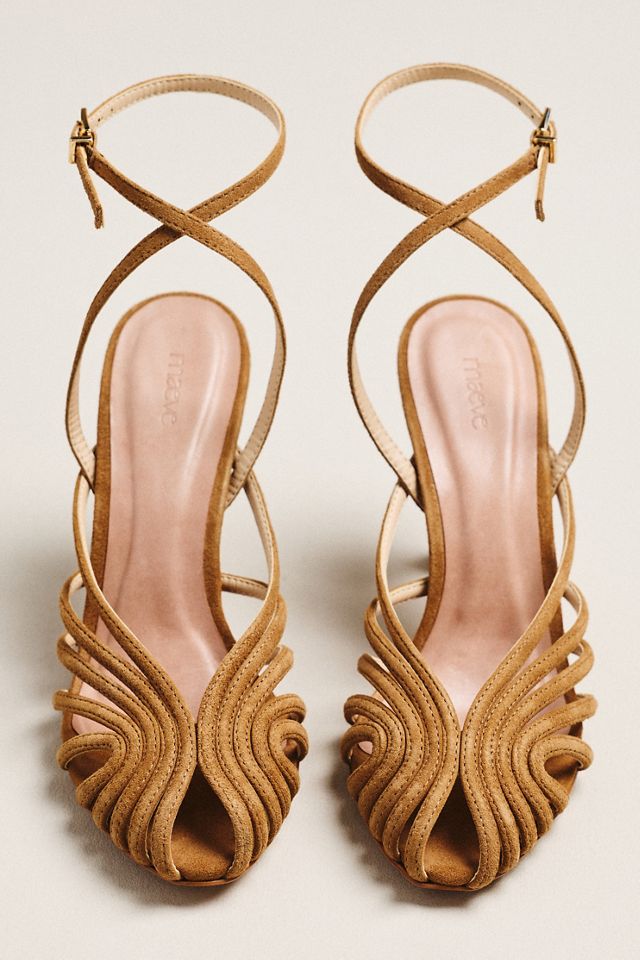 Maeve Cage Peep-Toe Ankle-Strap Heels #1