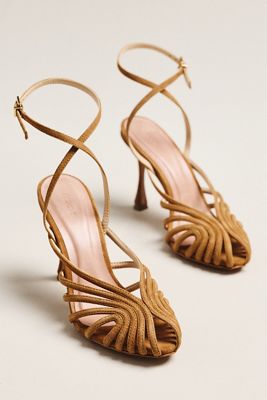 Maeve Cage Peep-Toe Ankle-Strap Heels
