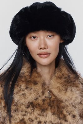 Faux Fur Knit Cloche Hat