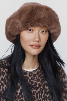 Faux-Fur Knit Cloche Hat