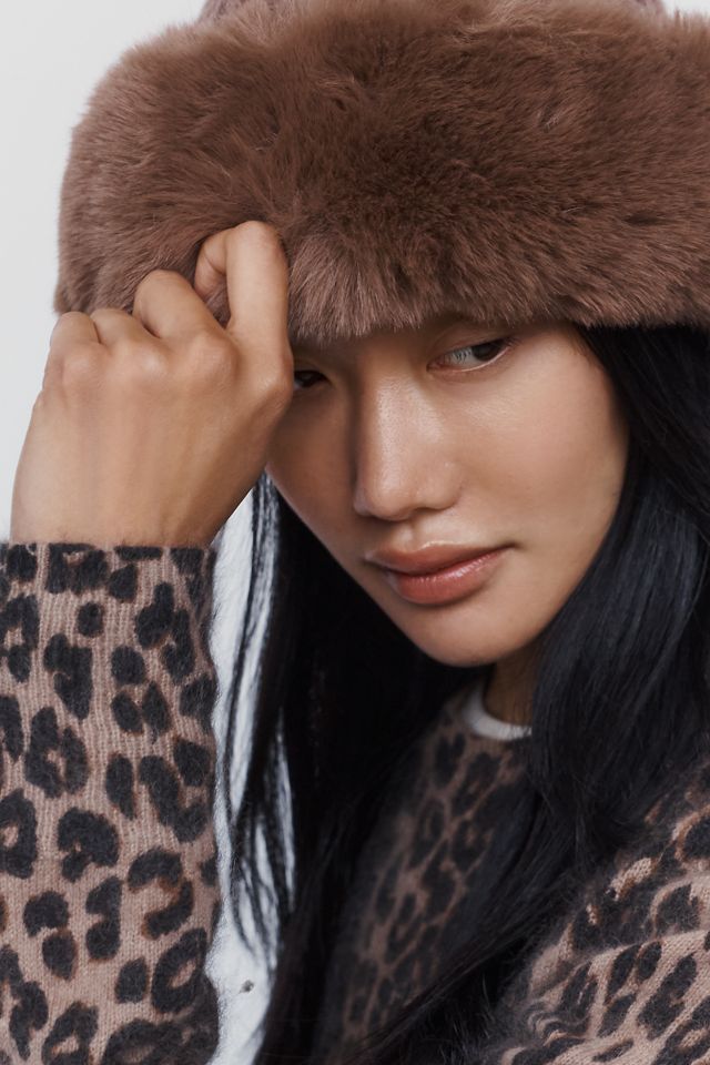 Faux-Fur Knit Cloche Hat #2