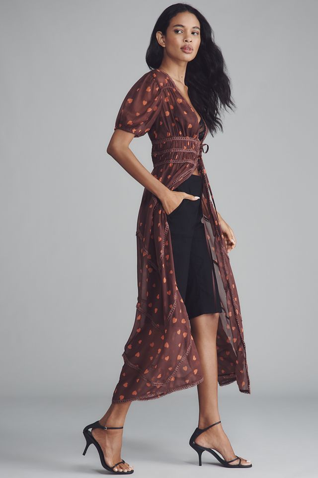 Forever That Girl Patterned Tie-Front Duster #3