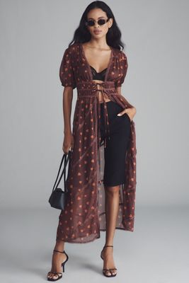 Forever That Girl Patterned Tie-Front Duster