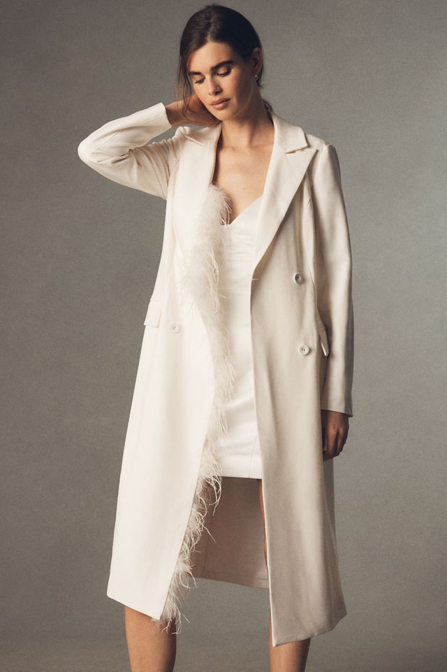 Hutch Faux-Feather Double-Breasted Coat #3