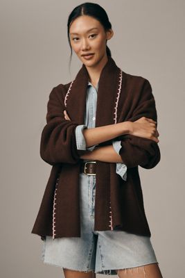 Flat White Mariel Longline Cardigan: Dog Icon Edition