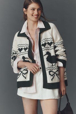 Bel Kazan Knitted Duck Icon Cardigan