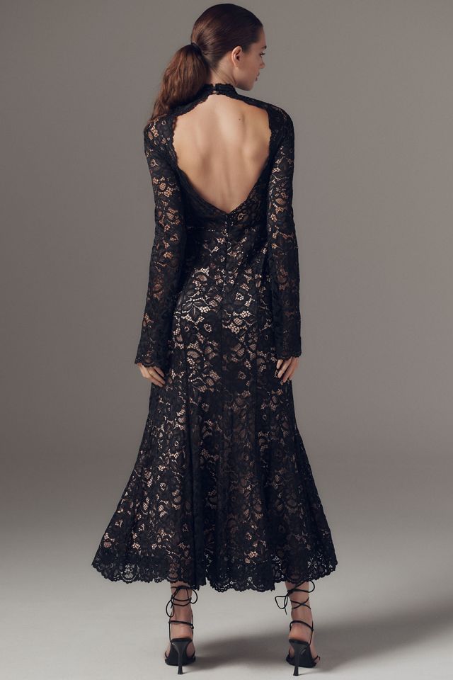 BHLDN High-Neck Long-Sleeve Knit Midi Dress #1