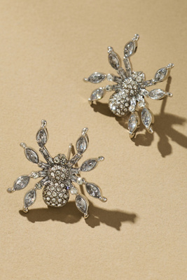 Baublebar Crystal Creeper Spider Earrings In Silver