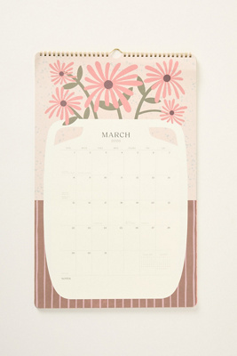 Paper Source 2025-2026 Flower Vase Tall Wall Calendar