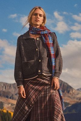 By Anthropologie Plaid Heritage Fringe Scarf