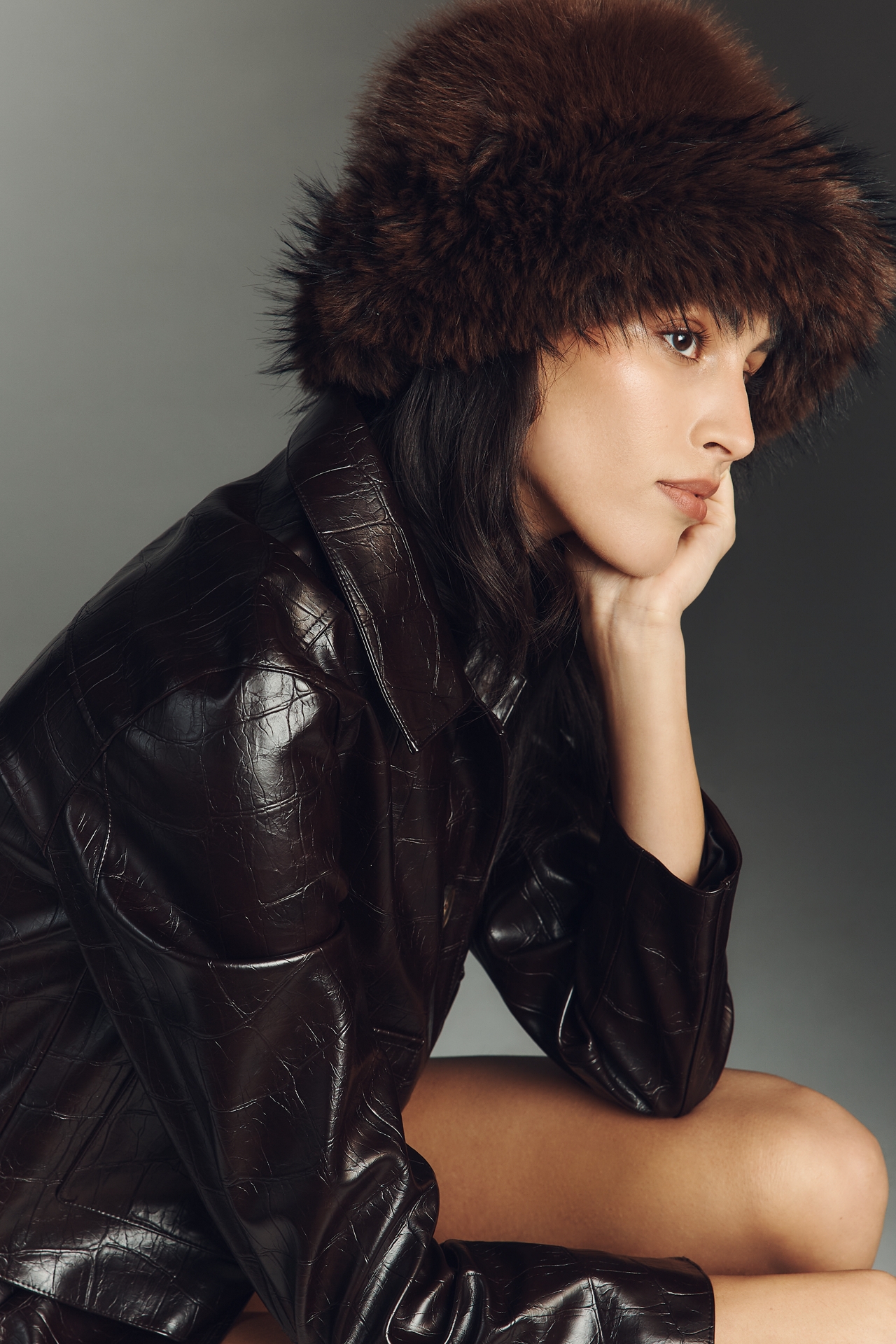 By Anthropologie Faux Fur Bucket Hat