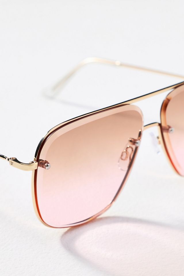 Anthropologie Elite Eyewear Aviator Sunglasses in Silver Pink Elite Eyewear Aviator Sunglasses | Anthropologie main image 3