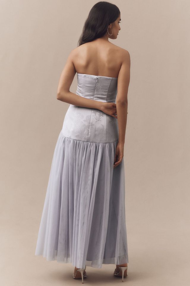 Hutch Strapless Corset Drop-Waist Tulle Maxi Dress #1