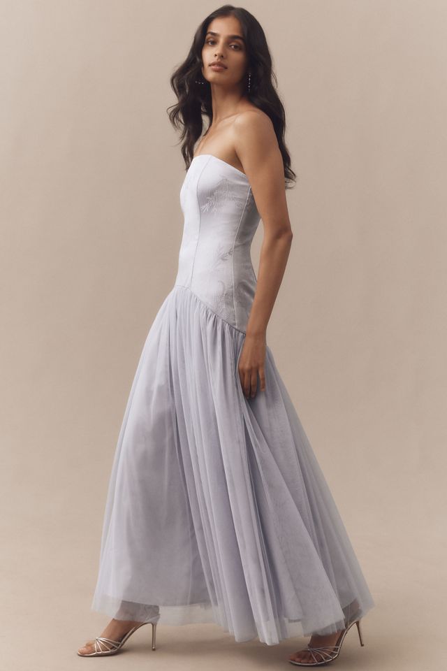 Hutch Strapless Corset Drop-Waist Tulle Maxi Dress #3
