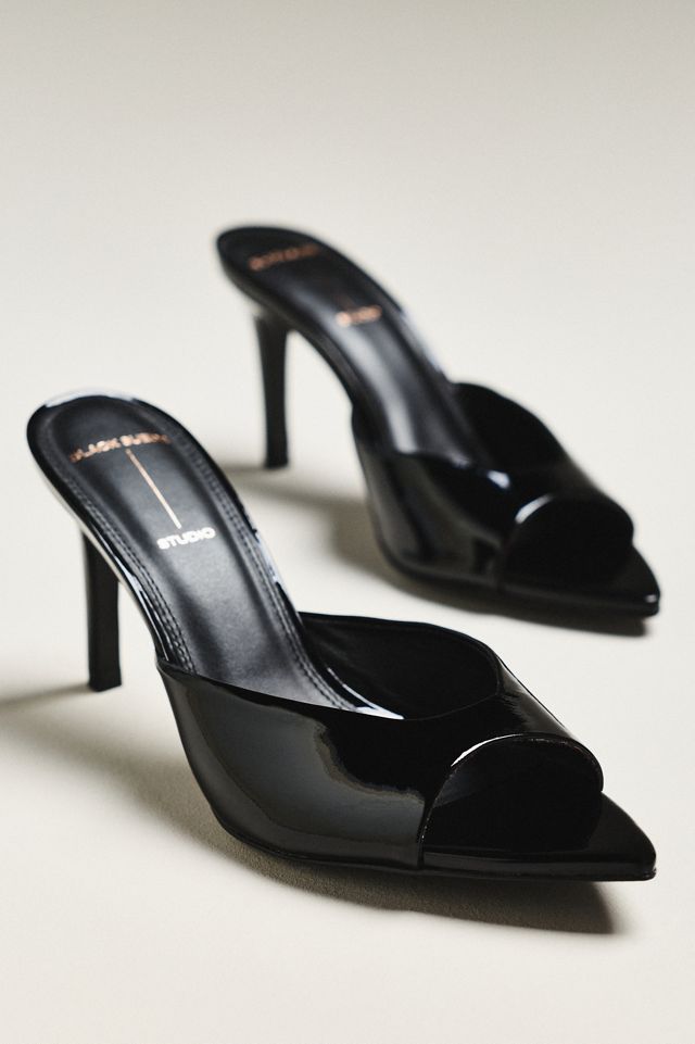 Black Suede Studio Brea 80 Mule Heels | Anthropologie