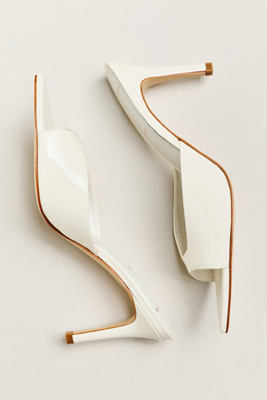 Black Suede Studio Brea 80 Mule Heels In White