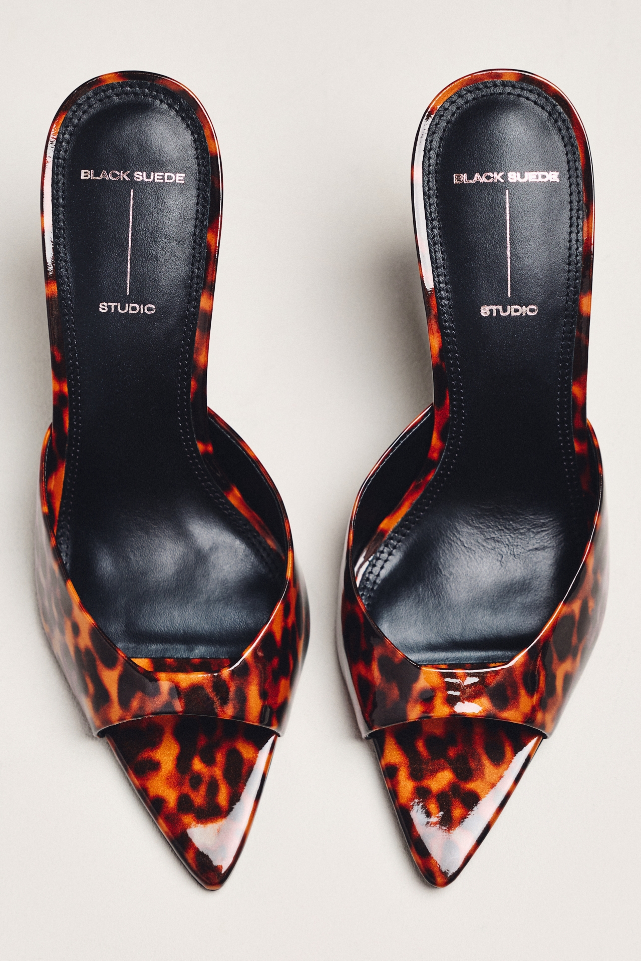 Black Suede Studio Brea 80 Mule Heels