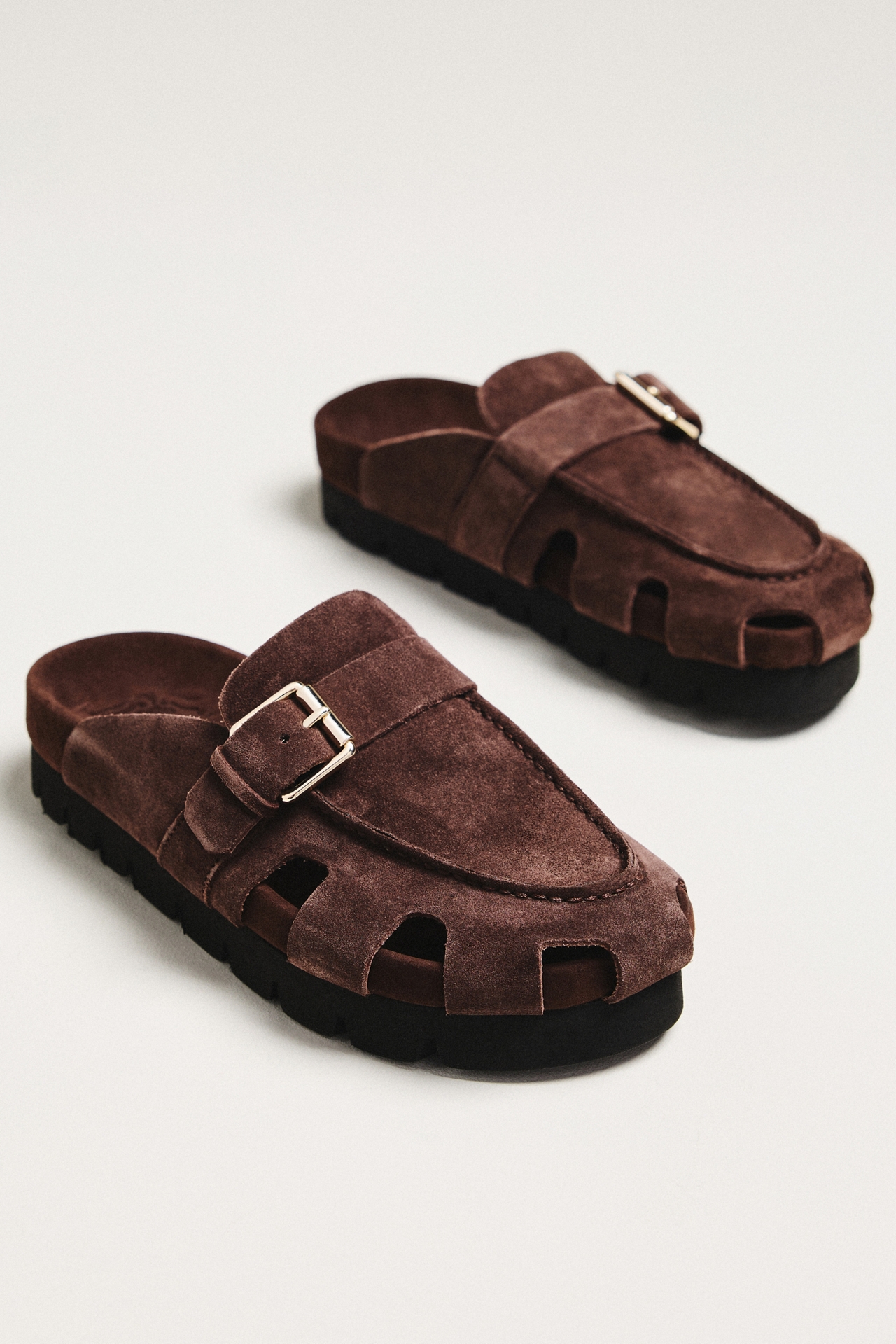 Grenson Dotty Suede Cut-Out Clogs