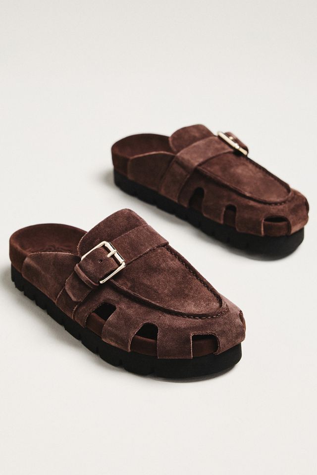 Grenson Dotty Suede Cut-Out Clogs #1