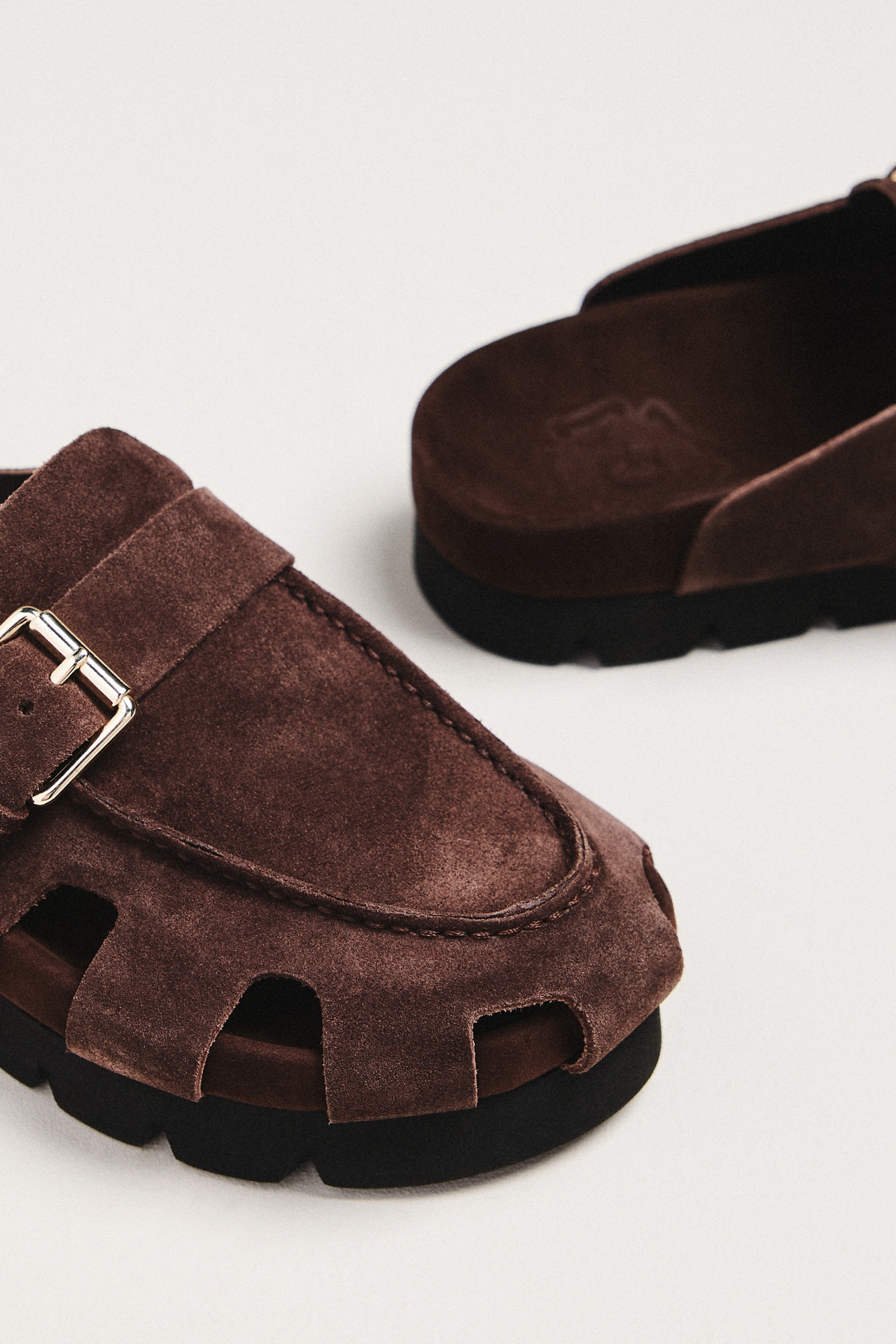 Grenson Dotty Suede Cut-Out Clogs