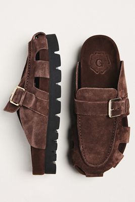 Grenson Dotty Suede Cut-Out Clogs
