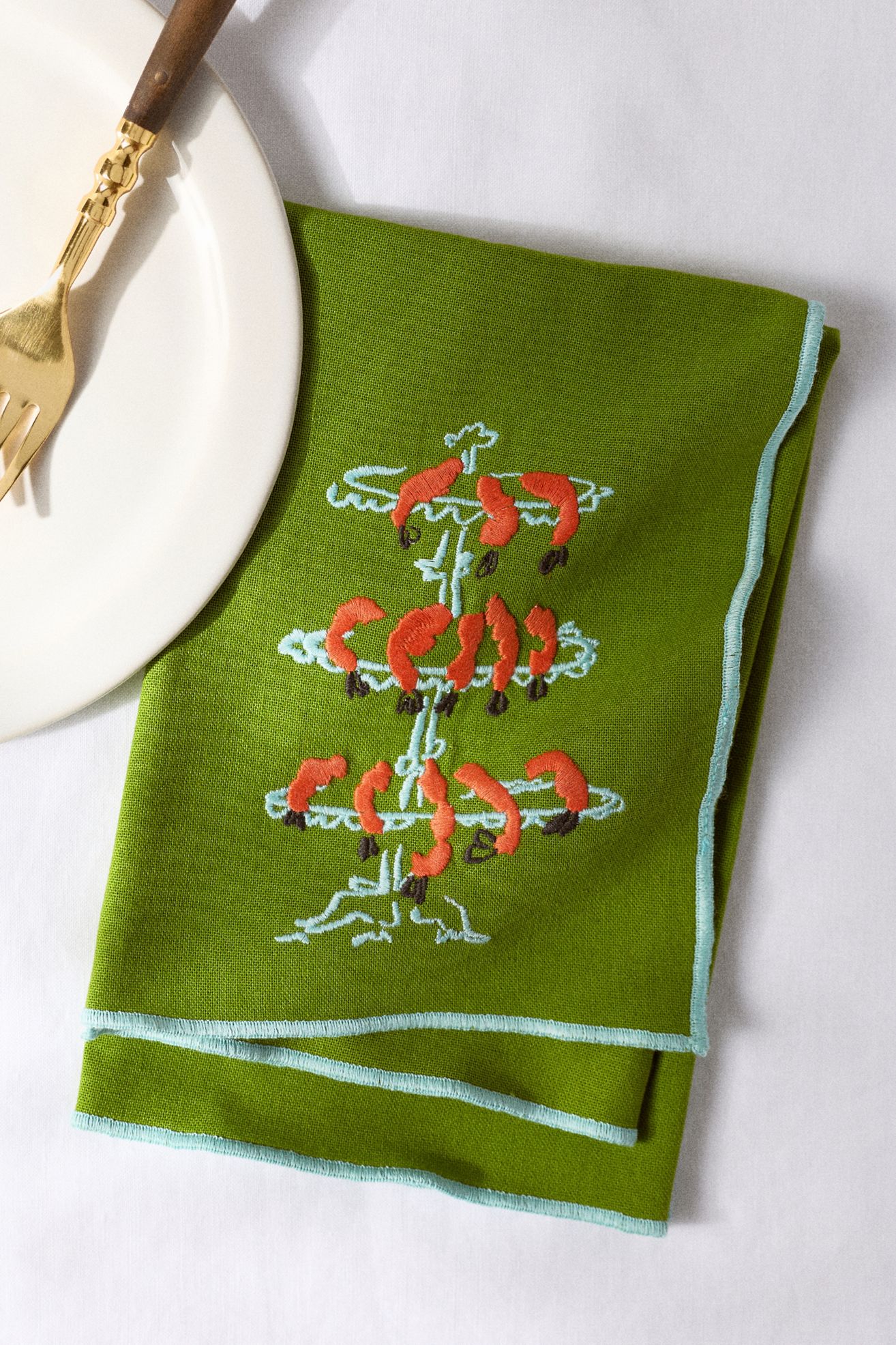Phthalo Ruth Cotton Napkins, Set of 2 - Green, Standard, Set Of 2