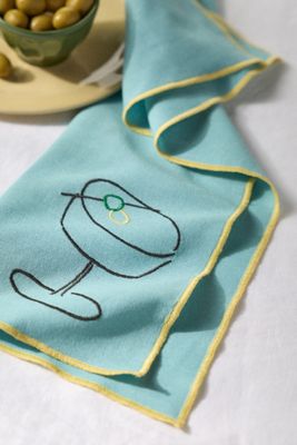 Phthalo Ruth Girls Want Dinner Parties Cotton Dish Towel | AnthroHome