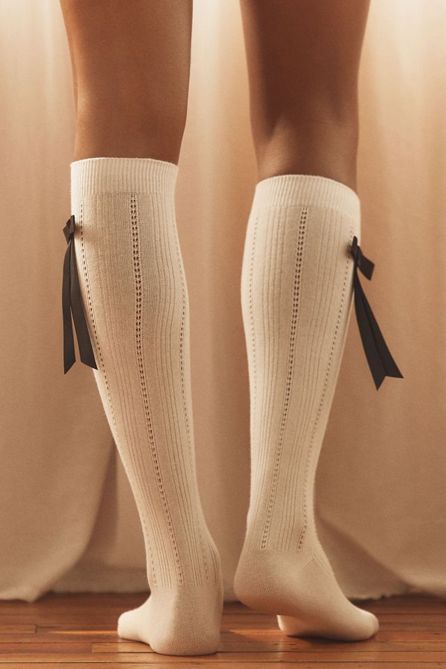 Ribbed Bow Knee Socks #3