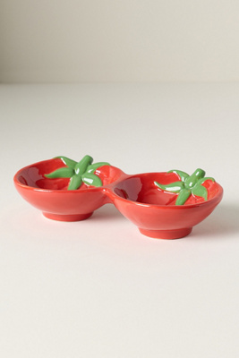 Tomato Dolomite Double Pinch Bowl | AnthroHome