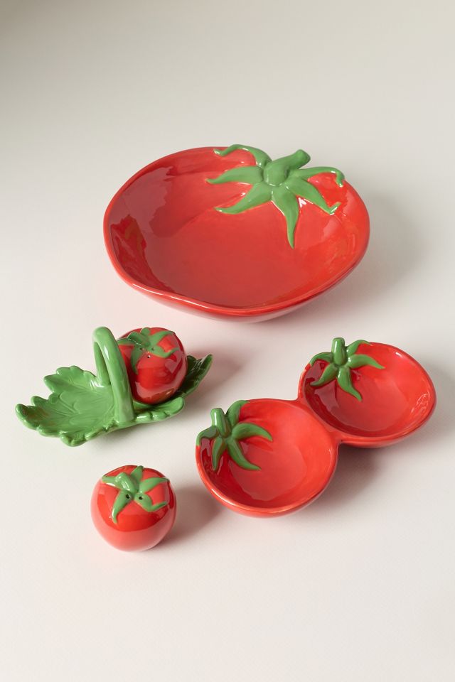 Tomato Dolomite Double Pinch Bowl | AnthroHome