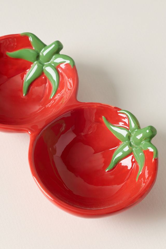 Tomato Dolomite Double Pinch Bowl | AnthroHome