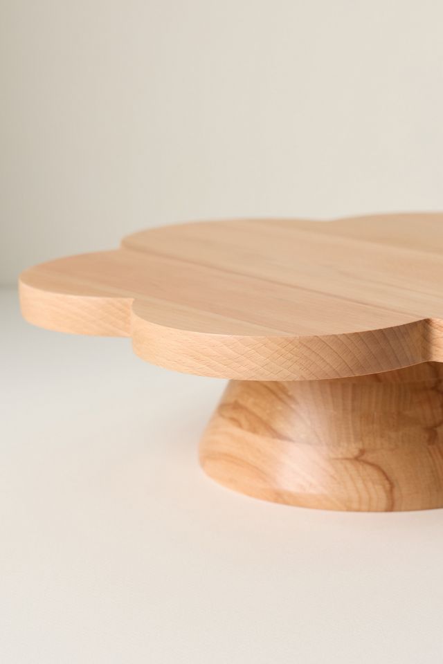 Flower Beech Wood Cake Stand #1