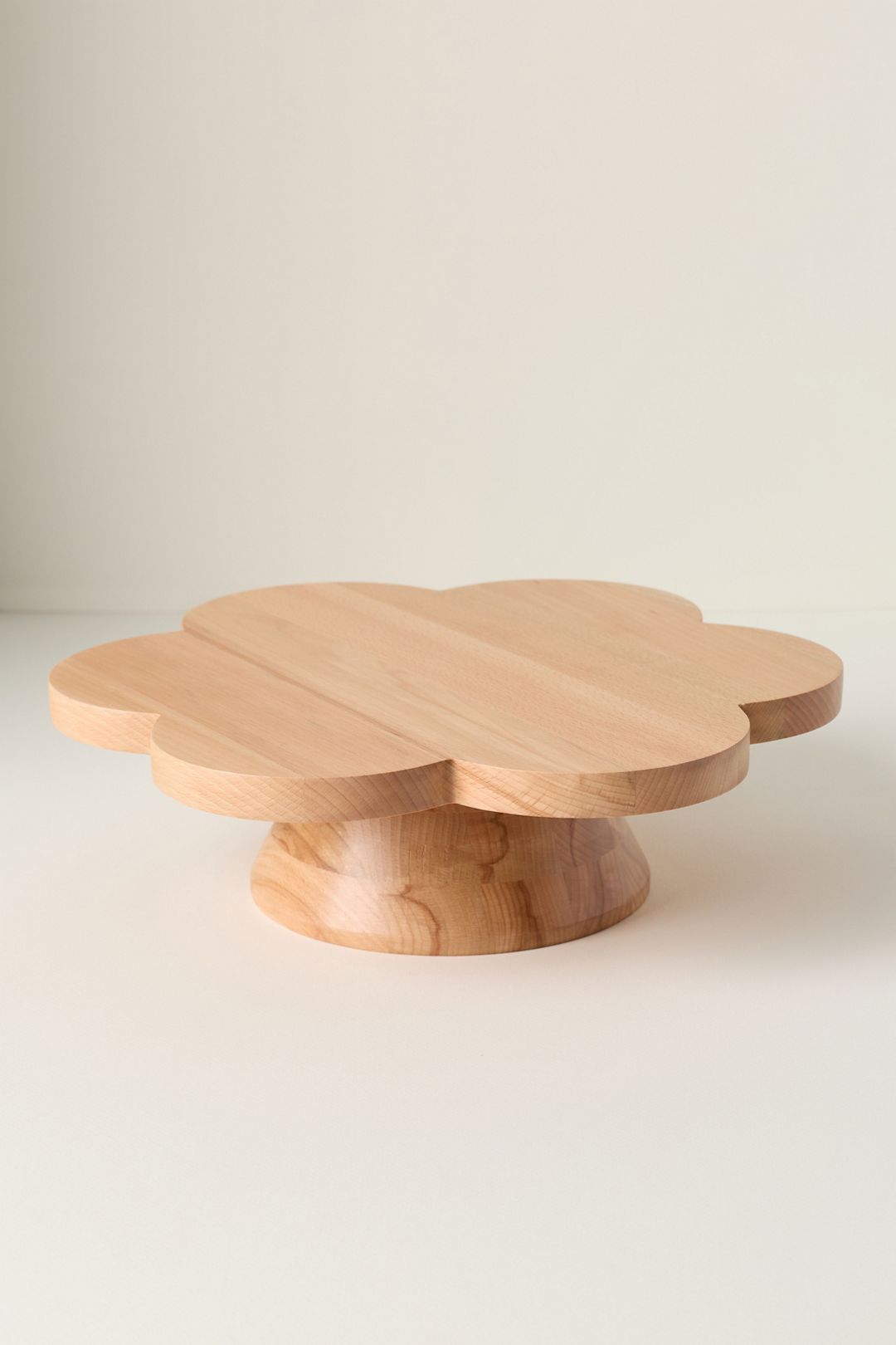 Flower Beech Wood Cake Stand - Neutral, One Size