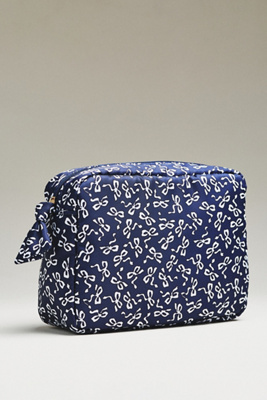 By Anthropologie Printed Cosmetic Bag In Blue