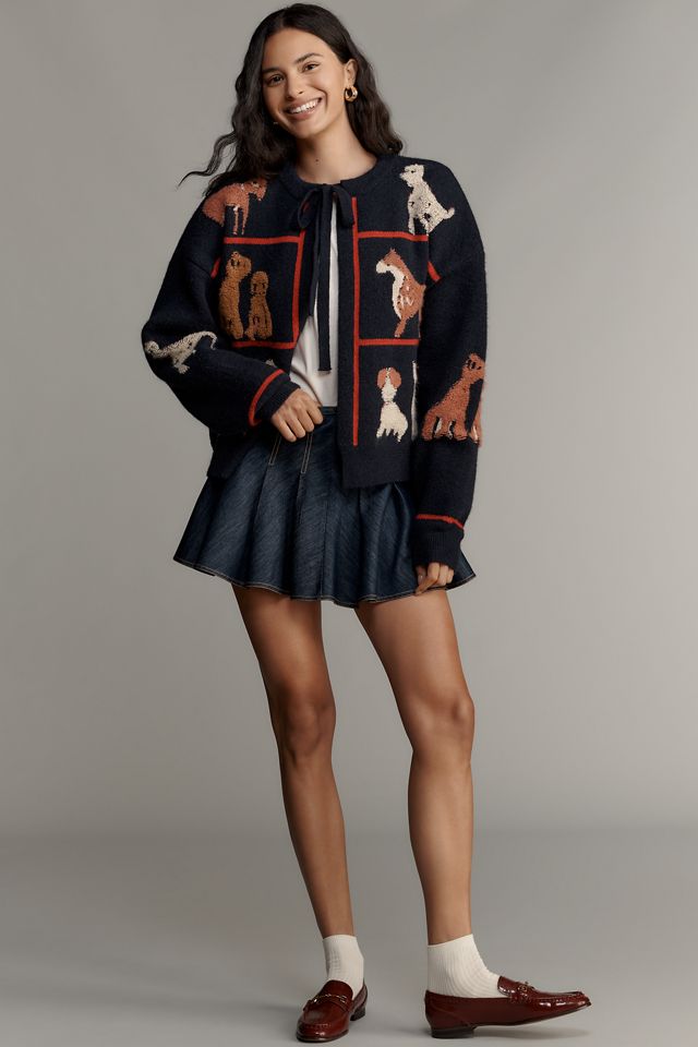 Maeve Dogs Tie-Front Cardigan Sweater #3