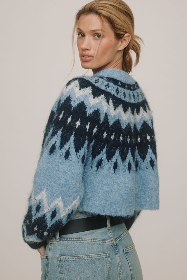 By Anthropologie Cardigan court Fair Isle #1
