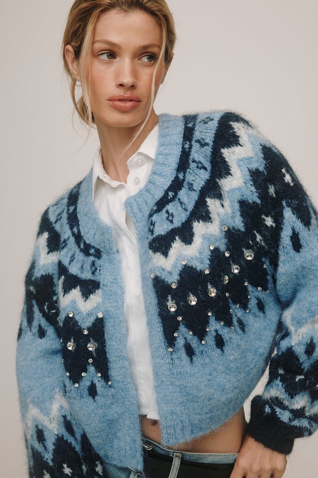 By Anthropologie Cardigan court Fair Isle #3