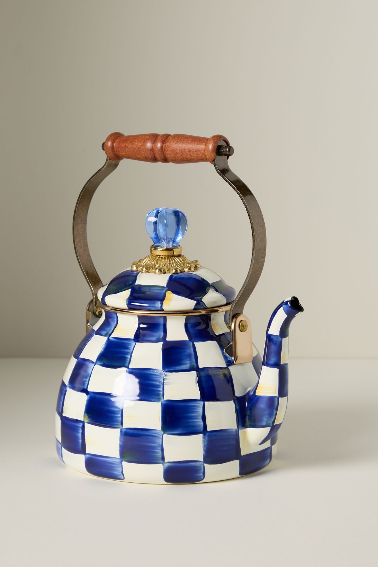 MacKenzie-Childs 2 Qt. Tea Kettle - Royal Check, Standard, L