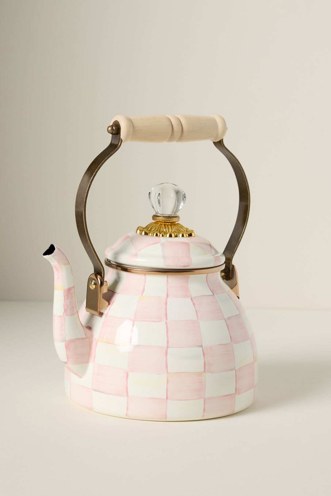 MacKenzie-Childs 2 Qt. Tea Kettle - Rosy Check, L