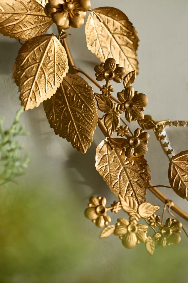 Golden Leaf + Mirror Wreath #1