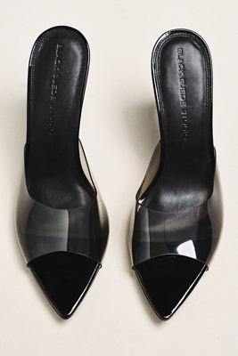 Black Suede Studio Bella Mule Heels In Black