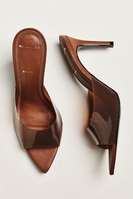 Black Suede Studio Bella Mule Heels In Brown