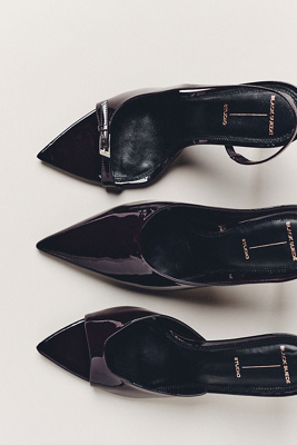 Black Suede Studio Heidi Slingback Heels In Black