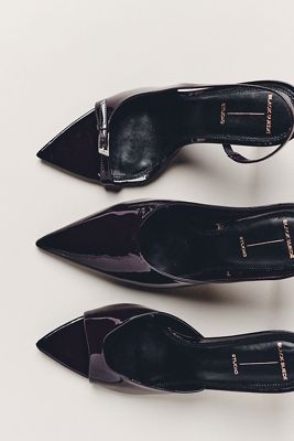 Black Suede Studio Heidi Slingback Heels