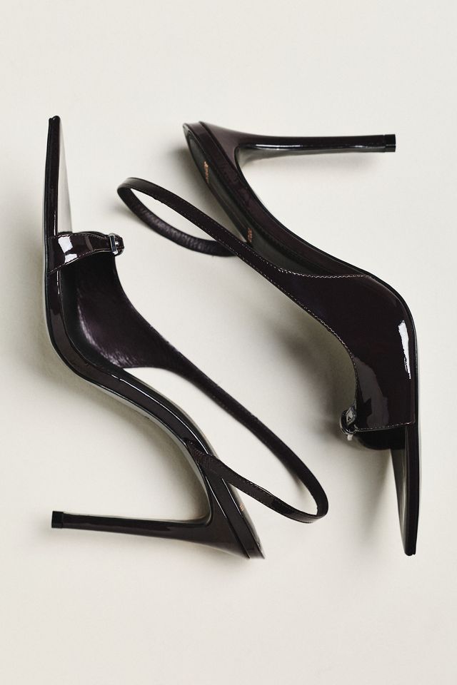 Black Suede Studio Heidi Slingback Heels #2