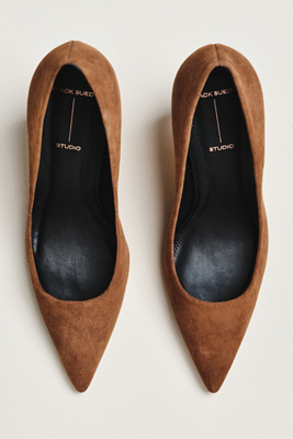 Black Suede Studio Amaya Pumps In Brown
